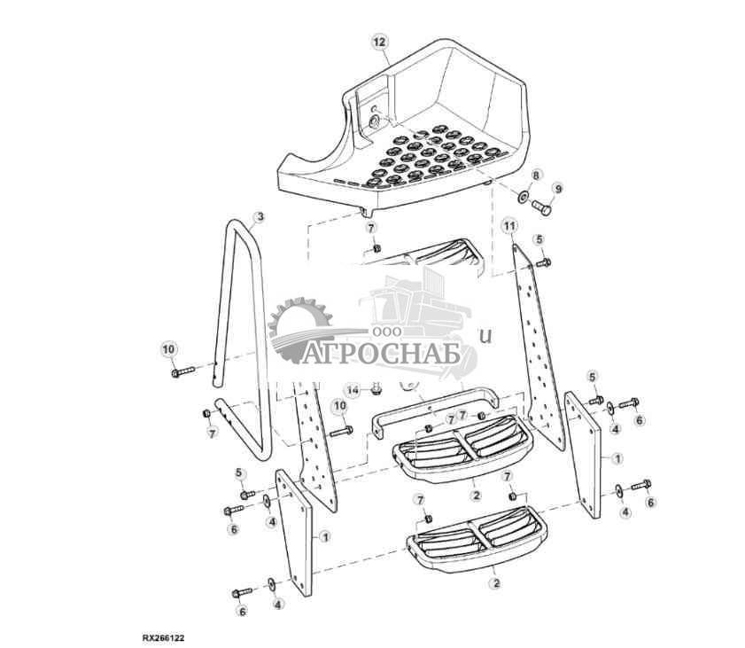 Ступенька, левая в сборе (004001 